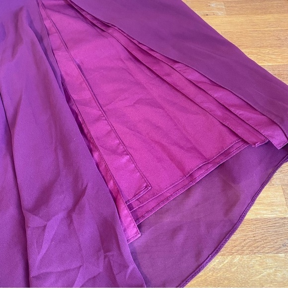 Bill Levkoff Purple Maxi Chiffon One Shoulder Dress Size 6 - Picture 5 of 12